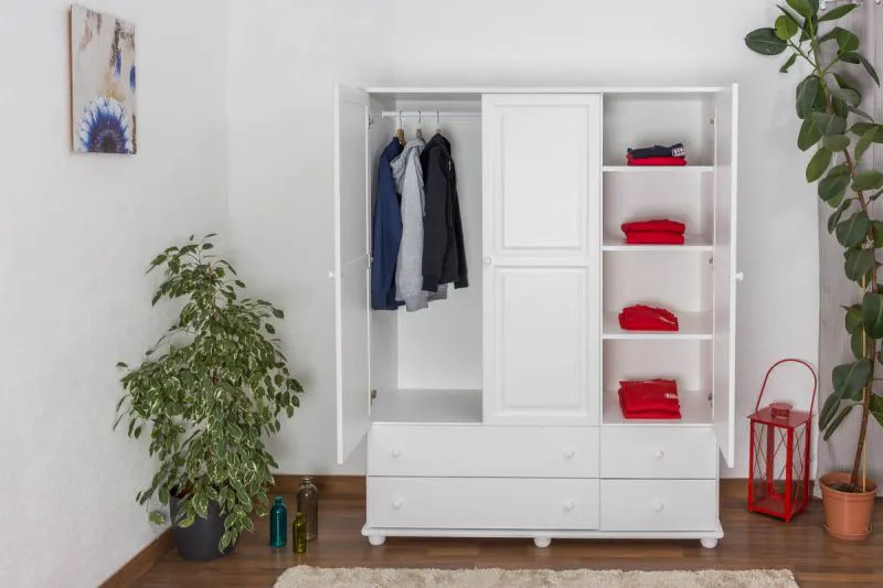 Kleiderschrank Massivholz weiß