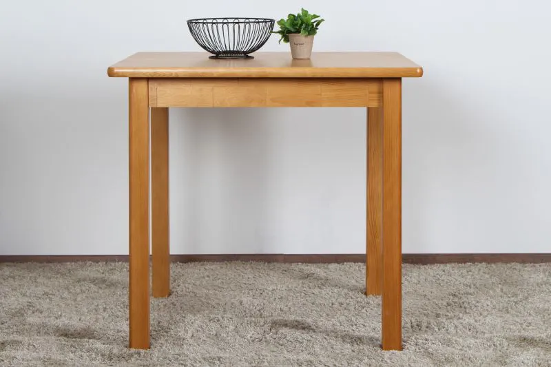 Tisch Kiefer massiv Vollholz Erlefarben Junco 233C (eckig) - 80 x 80 cm