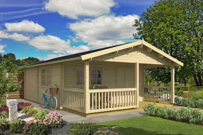 Gartenhaus Petereck inkl. Fußboden - 70 mm Blockbohlenhaus, Grundfläche: 39,2 m², Satteldach