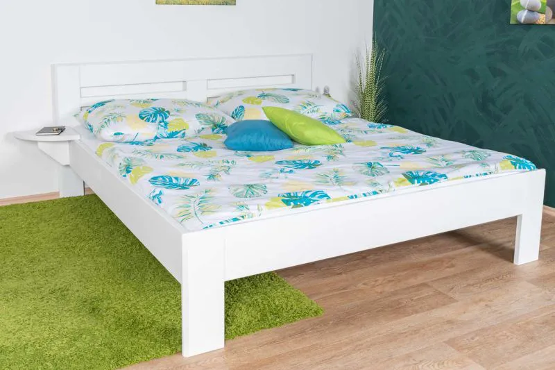 Weißes Jugendbett Buche Massivholz 114, inkl. Lattenrost, Liegefläche 180 x 200 cm, robust und stabil, hochwertig verarbeitet, einfache Montage