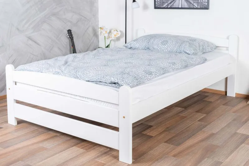 Modernes Einzelbett, Gästebett in Weiß Kiefer Massivholz 84, inkl. Lattenrost, Liegefläche 120 x 200 cm, hochwertige Verarbeitung, stabil und langlebig