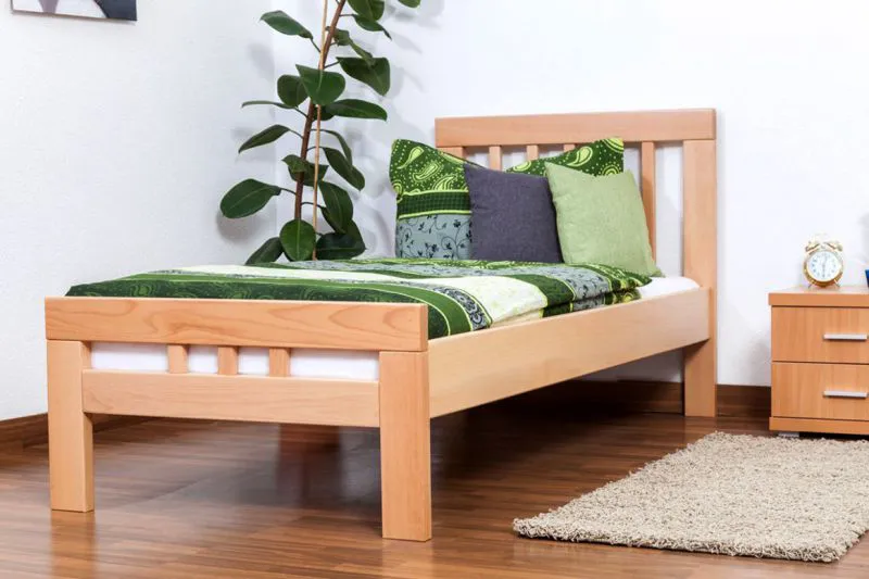 Bettrahmen für Kinder / Kinderbett 90 x 190 cm | Massivholz: Buche | Natur | besonders hohe Qualität Abbildung