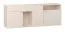 Kommode | 3 Türen | Farbe: Beige | Griffe & Beine: Beige | sechs Fächer | 1 Schublade | Maße: 187 x 42 x 70 cm | zwei offene Fächer | Soft-Close-Funktion