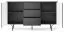 Kommode mit zwei Türen Margate 03, Farbe: Schwarz - Abmessungen: 83 x 144 x 38 cm (H x B x T)