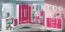 Kinderzimmer - Kommode Walter 08, Farbe: Weiß / Rosa Hochglanz - 85 x 80 x 40 cm (H x B x T)