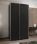 Kleiderschrank / Schiebetürenschrank | 245,5 x 130 x 64 cm | 2 Kleiderstangen | 6 Einlegeböden | 6 Fächer | 2 Schiebetüren | Farbe: Schwarz | Soft-Close