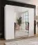 Drehtürenschrank | 2 Spiegeltüren | Farbe: Weiß | 2 Fächer | Soft-Close | 2 Kleiderstangen | Griffe: Schwarz | Maße: 200 x 52 x 202 cm | Kleiderschrank | ABS-Kanten