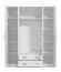 Neutraler Kleiderschrank mit zwei Schubladen Kovin 03, Farbe: Weiß, zwei Spiegeltüren, eine Kleiderstange, Maße: 205 x 160 x 52 cm, für Schlafzimmer
