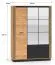 Stylischer Kleiderschrank Dagali 02, Farbe: Eiche / Schwarz, Maße: 210 x 150 x 58 cm, modernes und einfaches Design, Soft-Close-System, fünf Fächer, für Schlafzimmer
