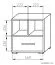 Nachtkommode Kerema 11, Farbe: Nuss / Ulme / Gelb - Abmessungen: 53 x 50 x 41 cm (H x B x T)