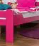 Einzelbett/ Gästebett "Easy Premium Line" K4, 120 x 200 cm Buche Vollholz massiv rosa lackiert