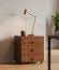 Rollcontainer Mojokerto 07, Farbe: Walnuss / Schwarz - Abmessungen: 65 x 55 x 55 cm (H x B x T)