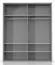 Drehtürenschrank / Kleiderschrank mit Rahmen Siumu 23, Farbe: Weiß / Weiß Hochglanz - 226 x 187 x 60 cm (H x B x T)