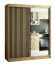 Schiebetürenschrank / Kleiderschrank Borgis 04C mit Spiegel, Farbe: Eiche Artisan / Schwarz matt - Abmessungen: 200 x 180 x 62 cm (H x B x T)