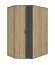 Jugendzimmer Drehtürenschrank / Eckschrank Sprimont 01, Farbe: Grau / Eiche - Abmessungen: 195 x 145 x 95 cm (H x B x T)
