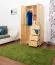 Kleiderschrank | 1 Drehtür | 4 Schubladen | mit Kleiderstange | 80 cm breit | Massivholz | Farbe: Natur Abbildung
