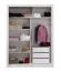 160 cm breiter Kleiderschrank mit 2 Türen | 6 Fächer | Farbe: Weiß Abbildung