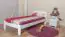 Kinderbett / Jugendbett Kiefer Vollholz massiv weiß lackiert A5, inkl. Lattenrost - Abmessung 90 x 200 cm