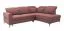Ecksofa Turnhout 02, Farbe: Rot - Abmessungen: 102 x 262 x 207 cm (H x B x T) - Ottomane: Rechts
