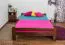 Jugendbett Kiefer Vollholz massiv Nussfarben A11, inkl. Lattenrost - Abmessung 160 x 200 cm