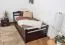 Kinderbett / Jugendbett "Easy Premium Line" K1/2h inkl. 2. Liegeplatz und 2 Abdeckblenden, 90 x 200 cm Buche Vollholz massiv schokobraun lackiert