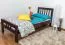 Kinderbett / Jugendbett "Easy Premium Line" K8, Buche Vollholz massiv schokobraun lackiert - Liegefläche: 90 x 190 cm
