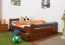 Jugendbett "Easy Premium Line" K4, inkl. 2 Schubladen und 1 Abdeckblende, 140 x 200 cm Buche Vollholz massiv kirschrot lackiert