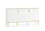 Sideboard / Kommode sechs Fächer Breckenridge 04, Farbe: Weiß, Soft-Close-System, Maße: 88 x 170 x 40 cm, mit drei Türen, Push-to-open Funktion