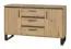 Kommode Kanel 09, Farbe: Eiche / Anthrazit - Abmessungen: 83 x 140 x 41 cm (H x B x T)