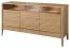 Kommode mit LED-Beleuchtung Gorica 07, in Eiche Gold, 85 x 161 x 50 cm, Soft Close System, teilmassiv, Antisol-Glas Bronze, 3 Türen und 9 Fächer