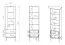 Vitrine Kumpula 01, Farbe: Dunkelblau - Abmessungen: 190 x 55 x 40 cm (H x B x T), mit 1 Tür, 2 Schubladen und 4 Fächern