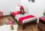 Bettrahmen für Kinder / Kinderbett 90 x 200 cm | Massivholz: Kiefer | Nuss Lackiert | inkl. Rollrost Abbildung