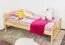 Kinderbett 100 x 200 cm | Massivholz: Kiefer | Natur Lackiert Abbildung