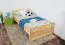 Kinderbett 100 x 200 cm | Massivholz: Kiefer | Natur Lackiert Abbildung