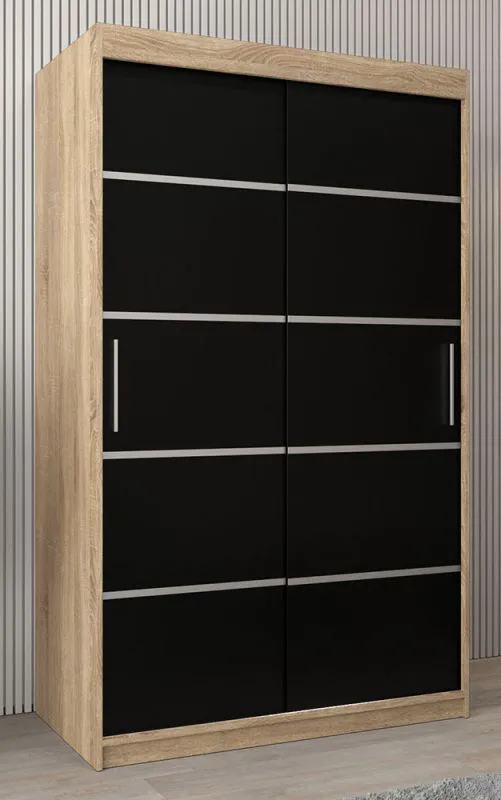 120 cm breiter Kleiderschrank mit 5 Fächern und 2 Türen | Farbe: Sonoma Eiche Abbildung
