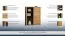Vitrine Jussara 11, Farbe: Bernstein, Eiche teilmassiv – 150 x 124 x 42 cm (H x B x T)