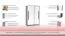 Jugendzimmer - Schiebetürenschrank / Kleiderschrank Olaf 13, Farbe: Anthrazit / Weiß / Rot, teilmassiv - 191 x 120 x 60 cm (H x B x T)