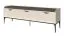 Moderner TV-Unterschrank in Creme | 3 Schubladen | Soft Close System | 66 x 201 x 50 cm | Metallbeine | längliche Metallgriffe