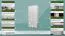 Schmaler Kleiderschrank | 2 Drehtüren | 2 Schubladen | 4 Fächer | mit Kleiderstange | 80 cm breit | Massivholz | Farbe: Weiß Abbildung