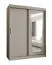 Kleiderschrank / Schiebetürenschrank Aletschhorn 12, Farbe: Kaschmir, 1,5 Meter breit, fünf Fächer, eine Spiegeltür, zwei Kleiderstangen, Aluminiumschienen