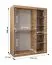 Schiebetürenschrank Aletschhorn 09, eine Spiegeltür, Farbe: Eiche Artisan, 1,5 Meter breit, fünf Fächer, zwei Kleiderstangen, Kleiderschrank, Aluminiumschienen