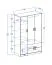 Kinderzimmer - Drehtürenschrank / Kleiderschrank Fabian 03, Farbe: Eiche Hellbraun / Weiß / Grau - 190 x 120 x 50 cm (H x B x T)