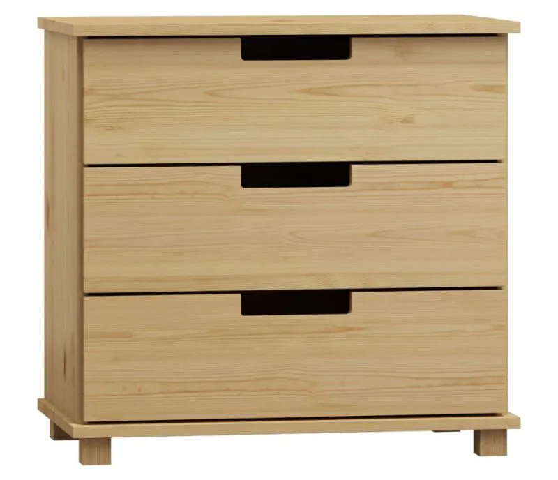 Kommode Kiefer massiv Vollholz natur 002 - Abmessung 80 x 100 x 42 cm (H x B x T)