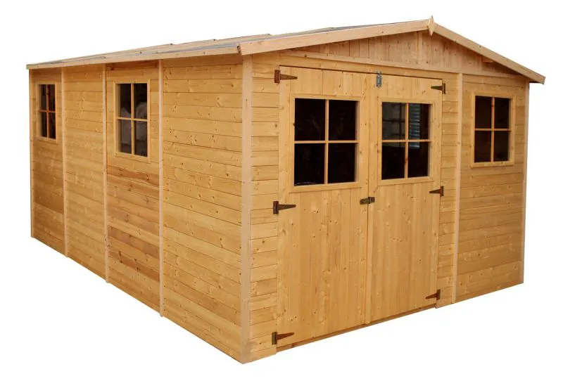 Gerätehaus, Gartenschuppen, Gartenhaus - 3 x 4 Meter - aus Holz / Blockbohlen - inkl. Dachpappe - Satteldach Abbildung
