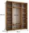 Weißer Schiebetürenschrank Tharo, auch für Wohnzimmer geeignet, Schwarzer Metallgriff, viel Stauraum, platzsparend, 235,2 x 190 x 45 cm, moderne Optik
