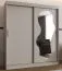 Schiebetürenschrank / Kleiderschrank Lagginhorn 16, Farbe: Kaschmir, 1,8 Meter breit, zwei Kleiderstangen, 10 Fächer, Aluminiumschienen, eine Spiegeltür
