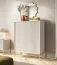 Highboard / Kommode mit zwei Türen Worthing 76, Farbe: Kaschmir, sechs Fächer, 1 Meter breit, Beine und Griffe: Gold, ABS-Kantenschutz, für Wohnzimmer