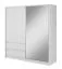 Schwebetürenschrank mit sechs Fächern und zwei Schubladen Kirkdale 02, Farbe: Weiß - Abmessungen: 214 x 204 x 62 cm (H x B x T), mit genügend Stauraum
