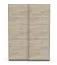 Kleiderschrank mit zwei Schiebetüren Liganga 03, Farbe: Eiche Sonoma, Melaminbeschichtet, Maße: 203 x 148 x 60 cm, zwei Kleiderstangen, zwei Fächer