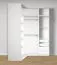 Offener Eckkleiderschrank | 4 Schubladen | 10 Fächer | Farbe: Weiß | 2 Kleiderstangen | 5 Holzeinlegeböden | Maße: 108,5 x 55 x 234 cm | für Schlafzimmer